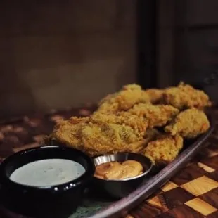 a platter of fried food