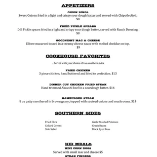 menu