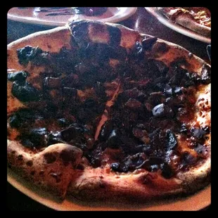 Mushroom pizza.