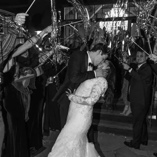 Grand exit from epic wedding reception!