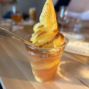 Sparkling wine dole whip float with Tajin