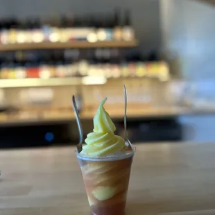 Dole whip float with sparkling wine!