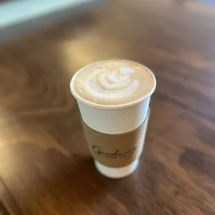 a cup of coffee on a table