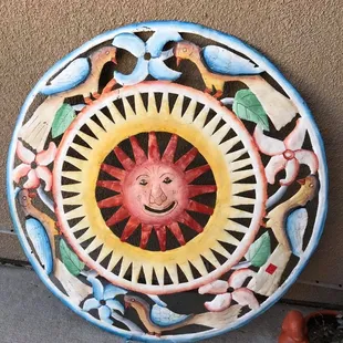 Metal huge yard art sun with birds - 5.99