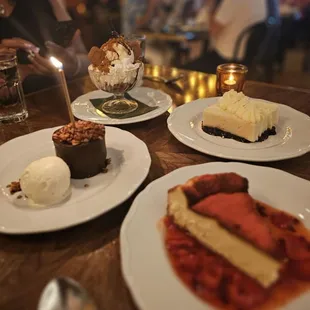 Cheesecake, Cookie Butter Sundae, Starcrunch Cake, Lemon Blueberry Dessert