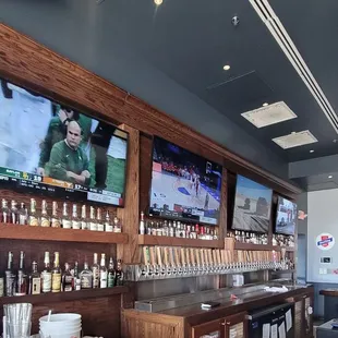 the bar and televisions