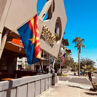 the entrance to the restaurant