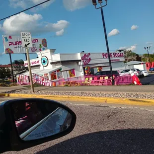 a pink ice cream shop