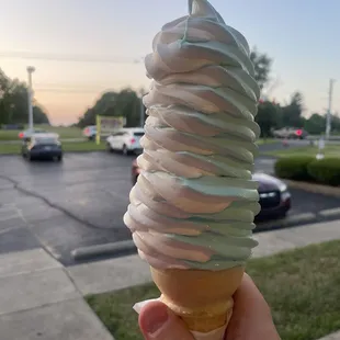 Blue and vanilla soft serve