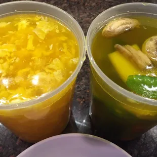 Egg Drop Soup and Vegetable Soup