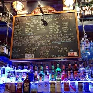 a menu on a chalkboard