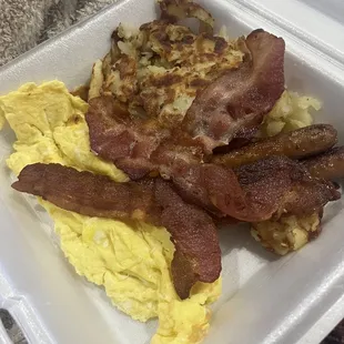 Hungry Man Eggs Bacon Sausage