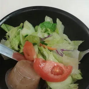 Side salad with Italian dressing