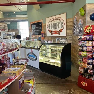 Ice cream and chocolates counter