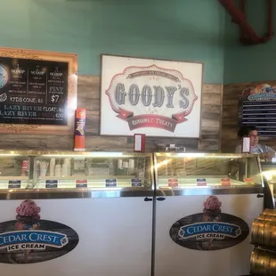 a display of goody's ice cream