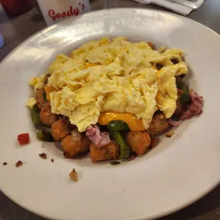 Denver tot bowl.  Tater tots and a Denver omlette