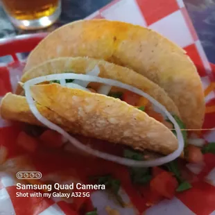 3 crispy beef tacos for $7. Great deal!