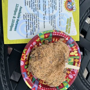 Create your own treat butterfinger and milk chocolate dipped krispy treat