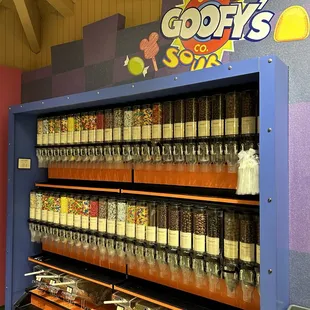 So many choices of flavored jelly beans and chocolate covered nuts