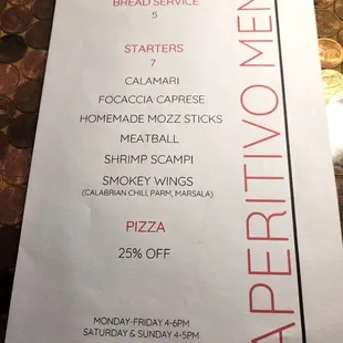 Happy Hour Menu