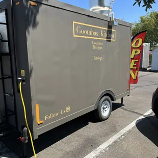 a food truck parked in a parking lot