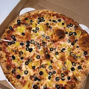 banana peppers + black olives