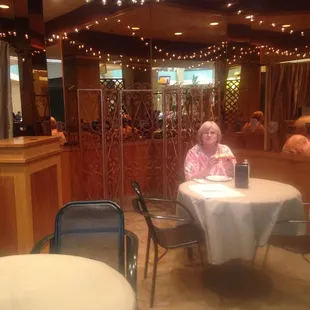 enjoying our quaint dining area!