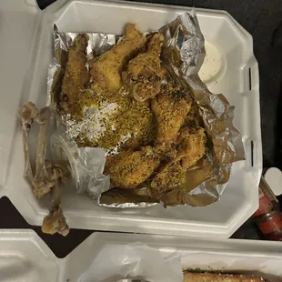 Lemon pepper Single Order (10) Classic Chicken Wings Meat Calzone