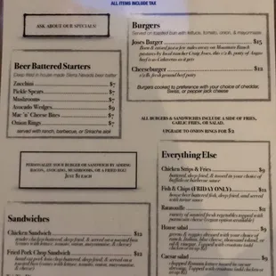 menu