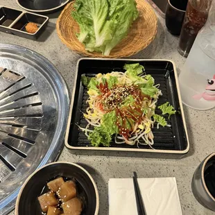 Lettuce, salad and side dish.