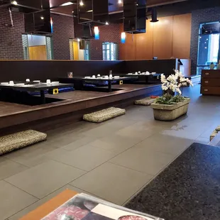 interior, sushi and sashimi