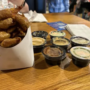 Smashed Spuds with Sauce Flight (All of &apos;em)