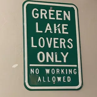 green lake lovers only sign