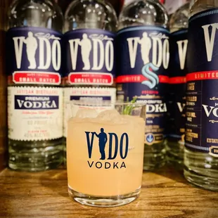 Vido Vodka, Grapefruit, lemon juice, rosemary simple syrup, soda water