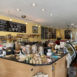 the interior of a coffee shop