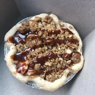 Dutch Apple Crumb with caramel drizzle