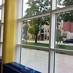 I could catch a glimpse of the Square from my table