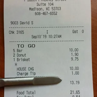Didn&apos;t expect a tip line as they don&apos;t have servers. Everything is counter. New hire got the $1 for being eager to help.