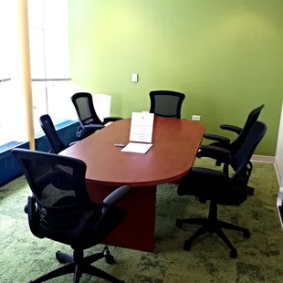 There&apos;s a small meeting room people can reserve