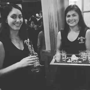 The ladies of Jimmy Bean pouring Apple Bourbon samples (bleh)