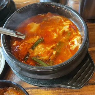 Soft Tofu Stew with Noodle