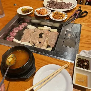 Dae chang and rib meat