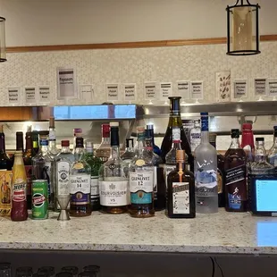 Modest alcohol offerings.