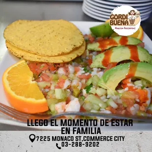 Tostada de ceviche de Camarón