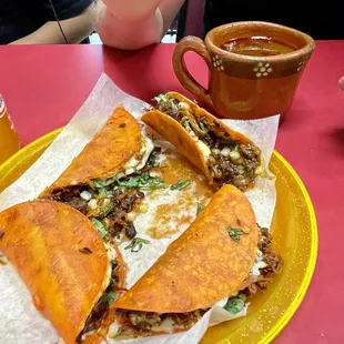 Mini Quesabirrias with consome