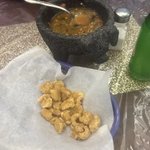 Chicharrones and salsa