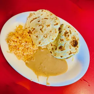 gorditas tacos (beef &amp; chicken) rice, beans