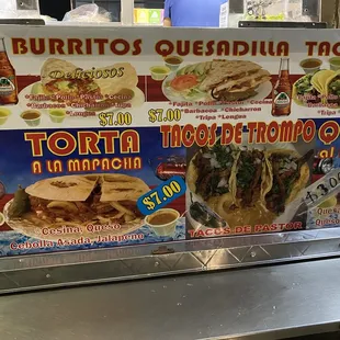 a menu for a mexican restaurant