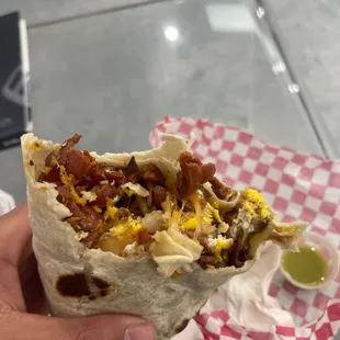 Bacon breakfast burrito