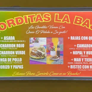 Menu - Gorditas